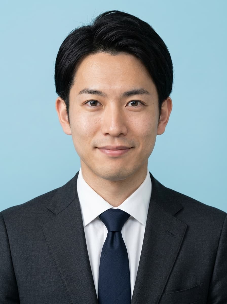 男性・ダークスーツ・証明写真